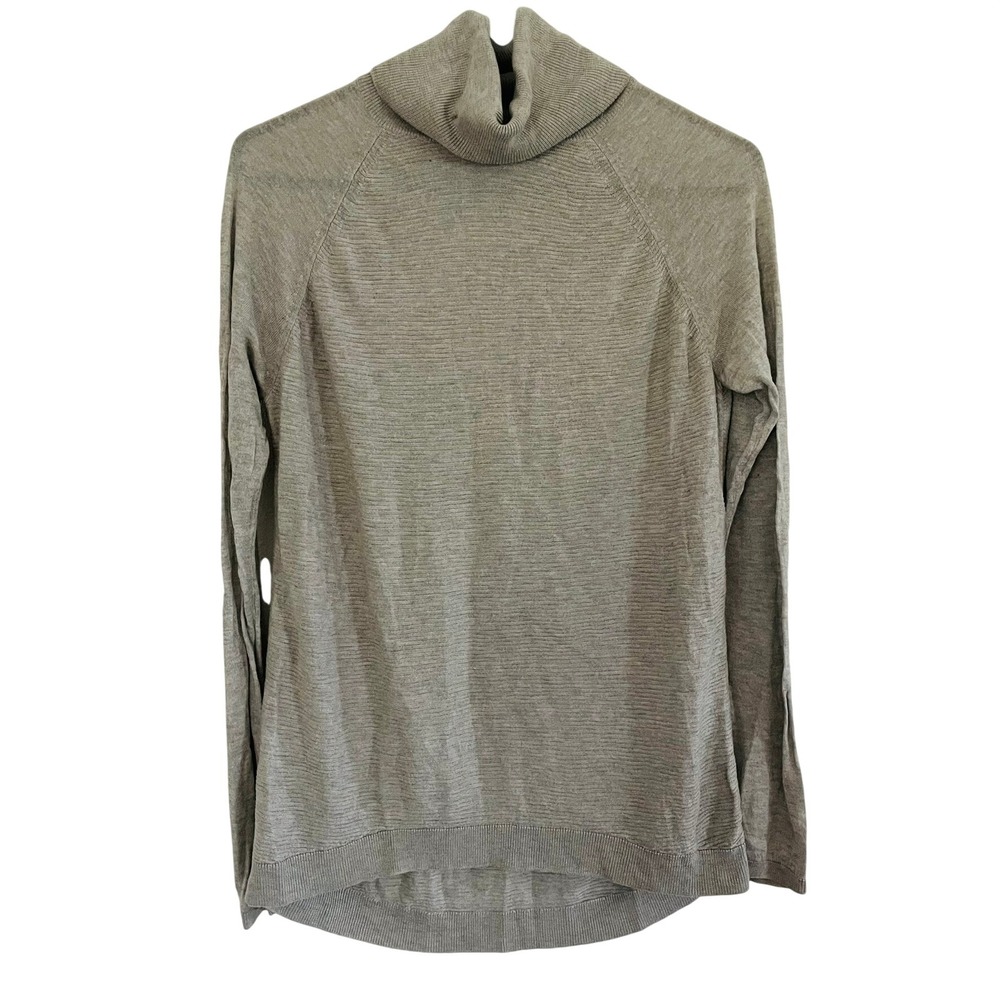 LINE The Label Turtleneck Sweater Grey Cashmere Modal Blend Raglan Women Large